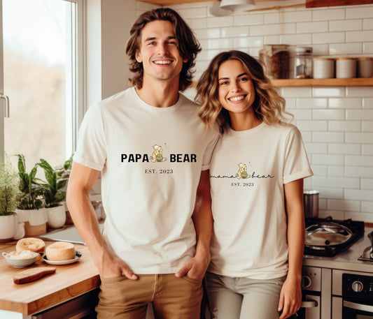 Mama Bear Papa Bear T-Shirt Set
