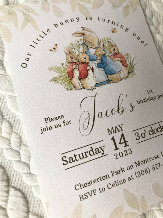 Beatrix Potter First Birthday Invitation