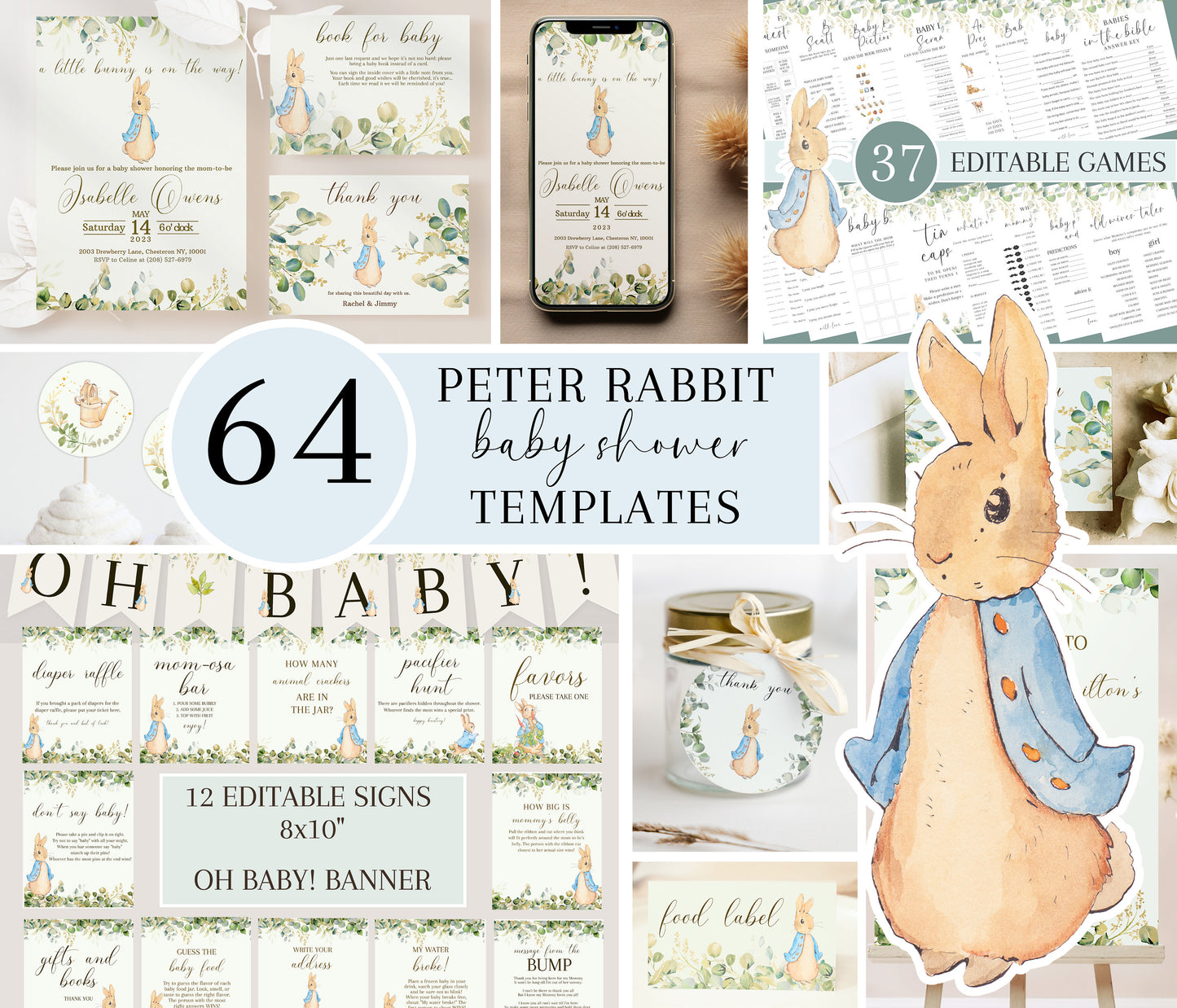 Beatrix Potter Bunny Baby Shower Bundle