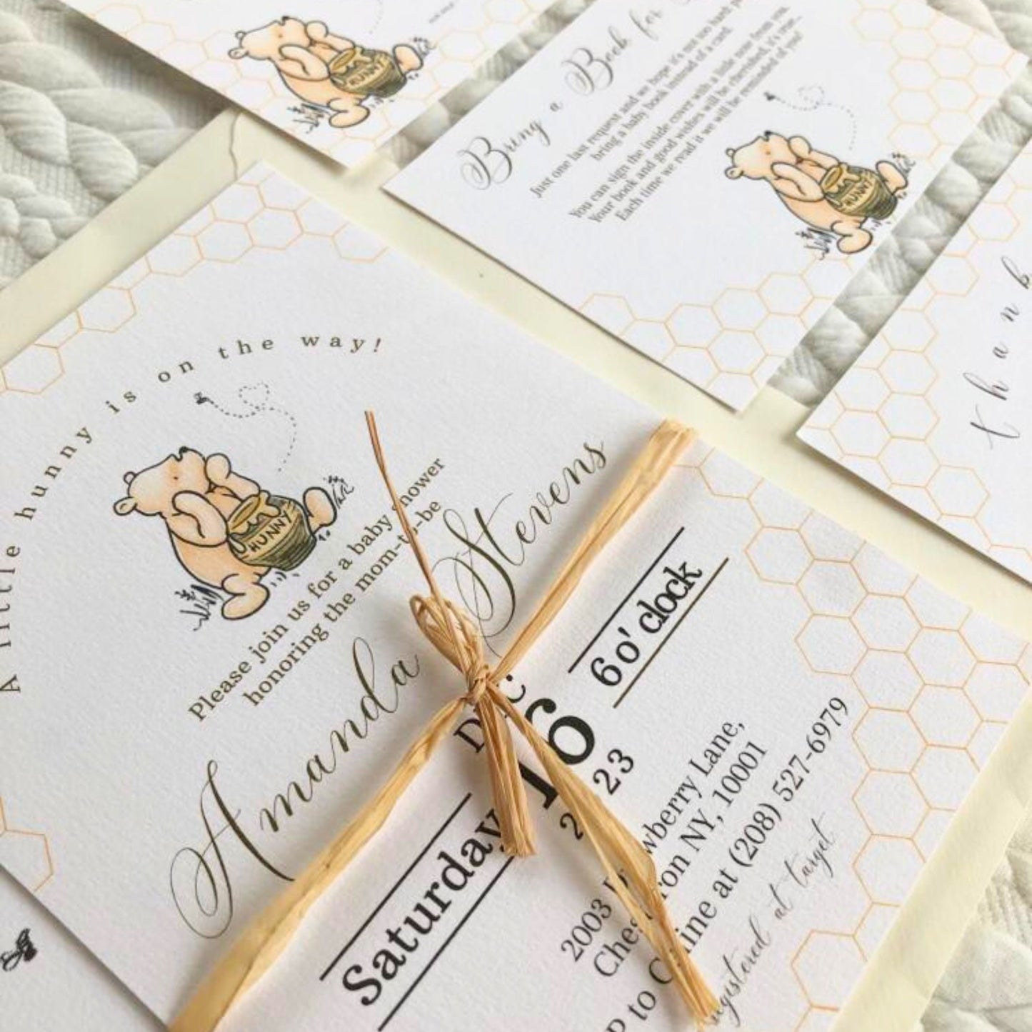 Winnie the Pooh Baby Shower Invitation Editable Template