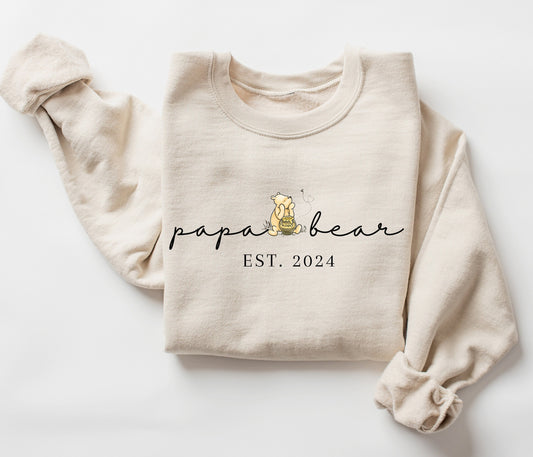 Personalized Pooh Bear Dad Sweatshirt