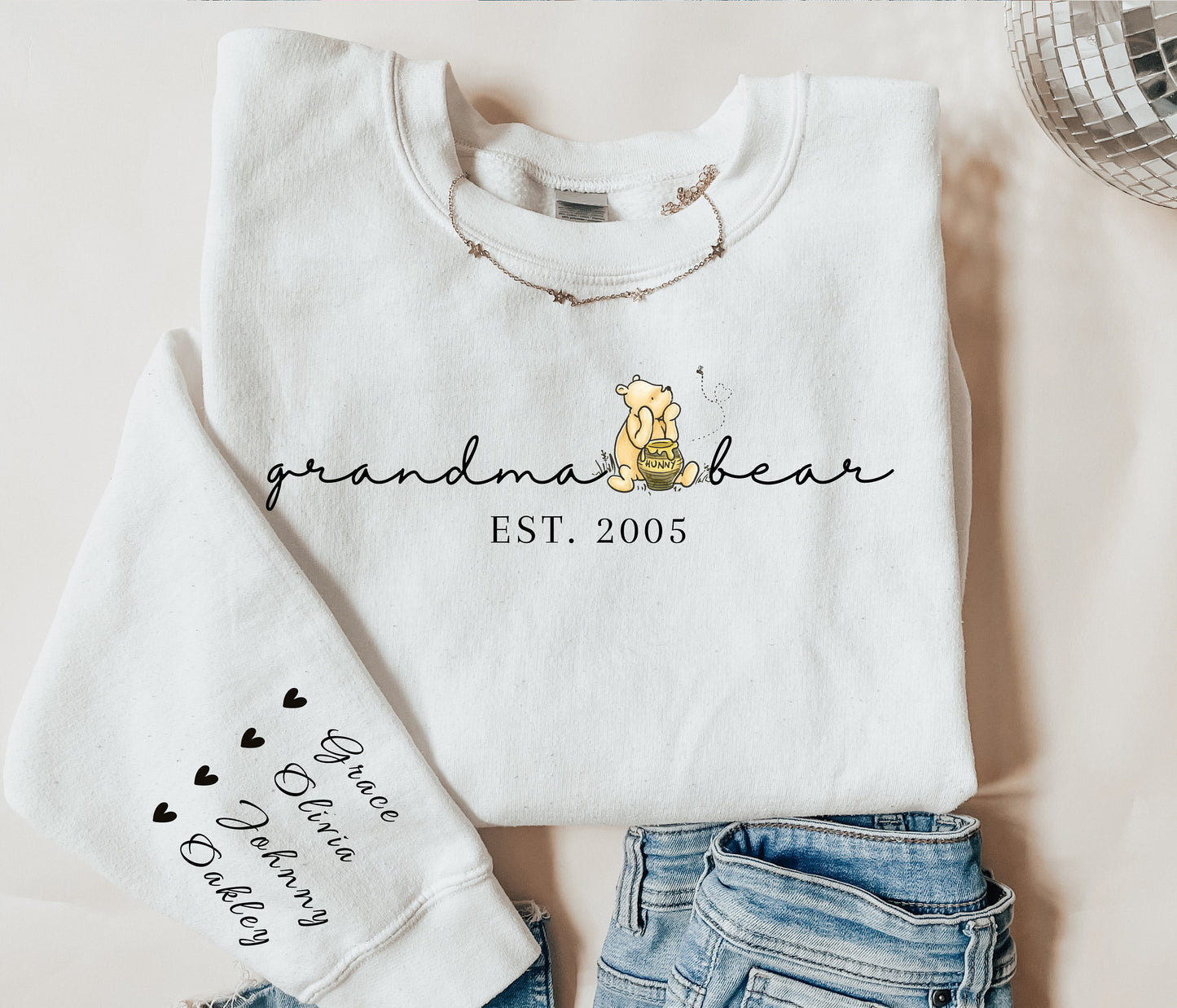 Custom Pooh Bear Grandma Crewneck