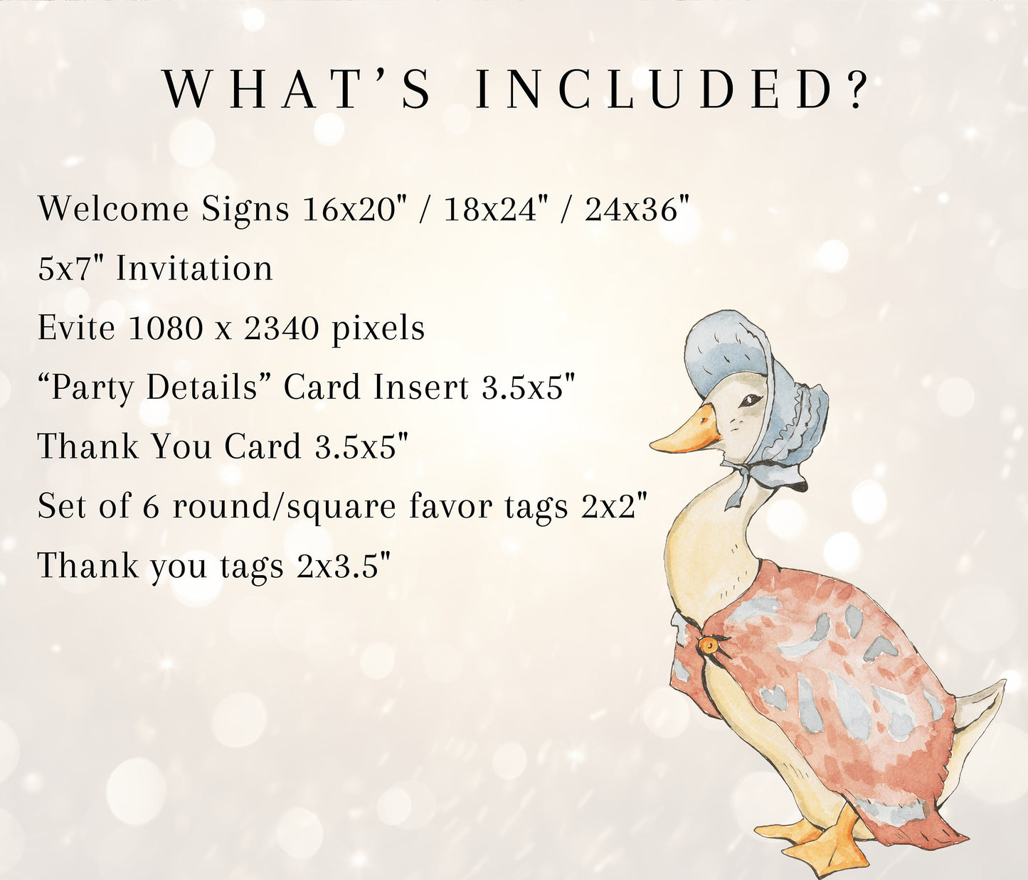 Jemima Puddleduck 1st Birthday Invitation Template