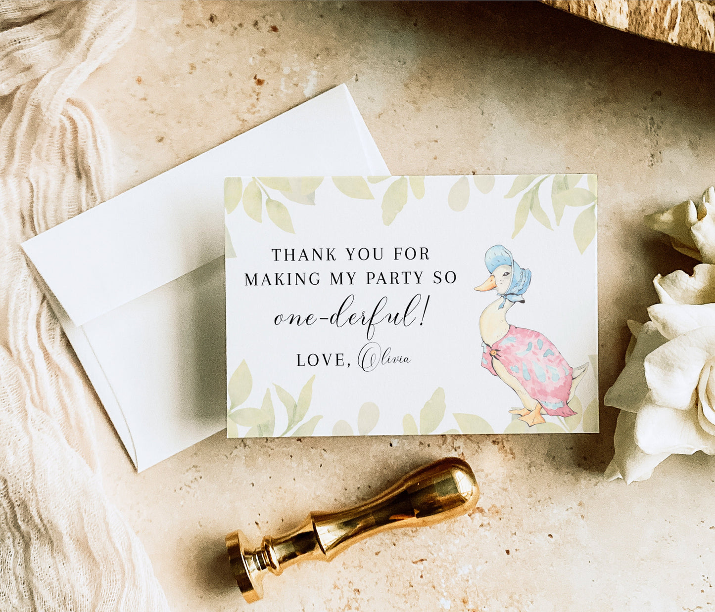 Jemima Puddleduck 1st Birthday Invitation Template