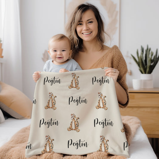 Custom Tigger Kids Fleece Blanket