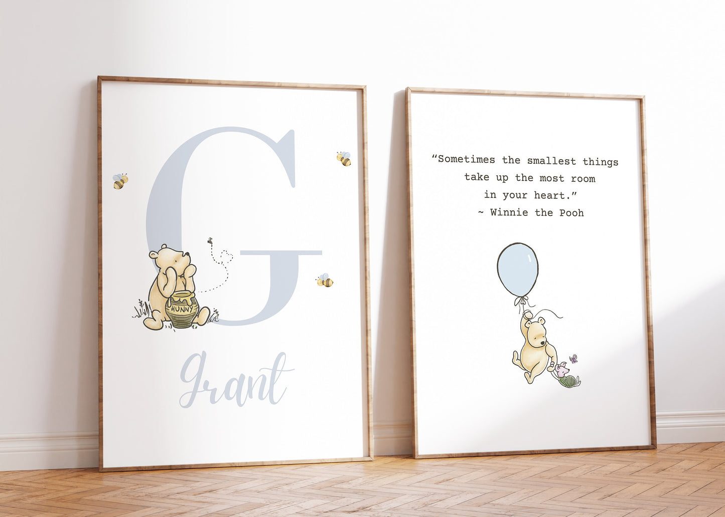 Set of 3 Custom Winnie the Pooh Nursery Digital Prints