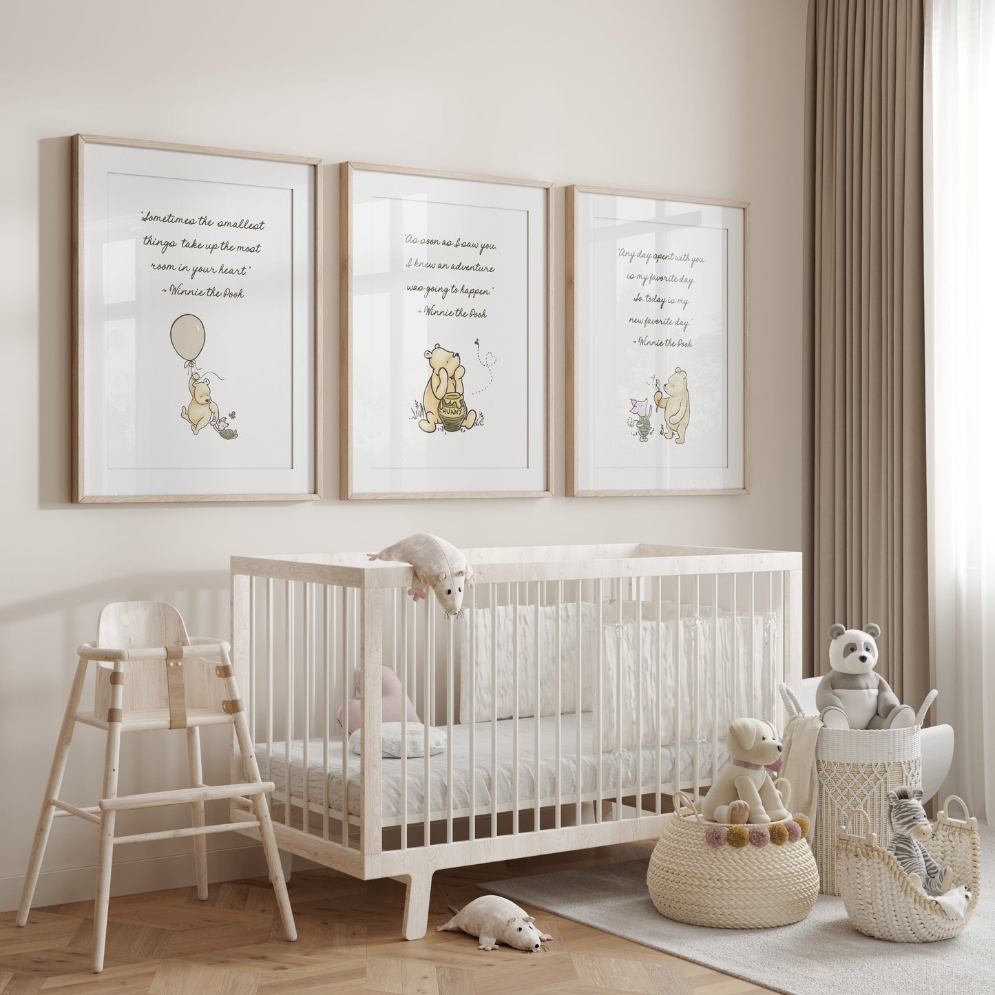 Set of 3 Winnie the Pooh Quotes Digital Nursery Prints