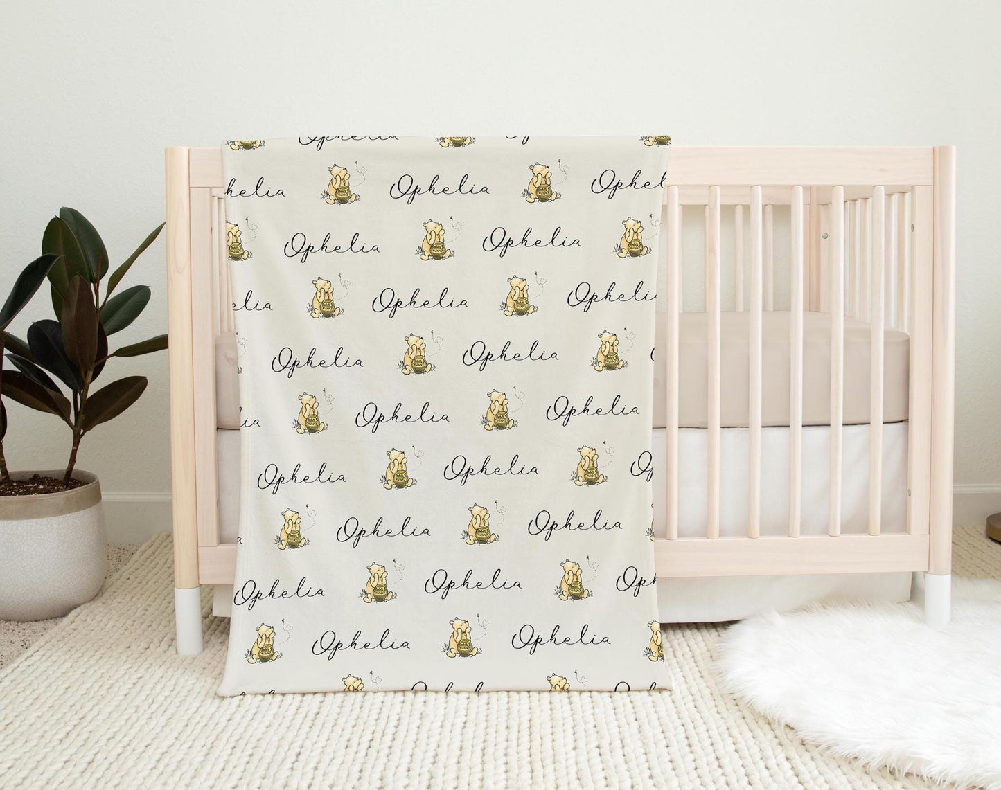 Custom Winnie the Pooh Fleece Blanket