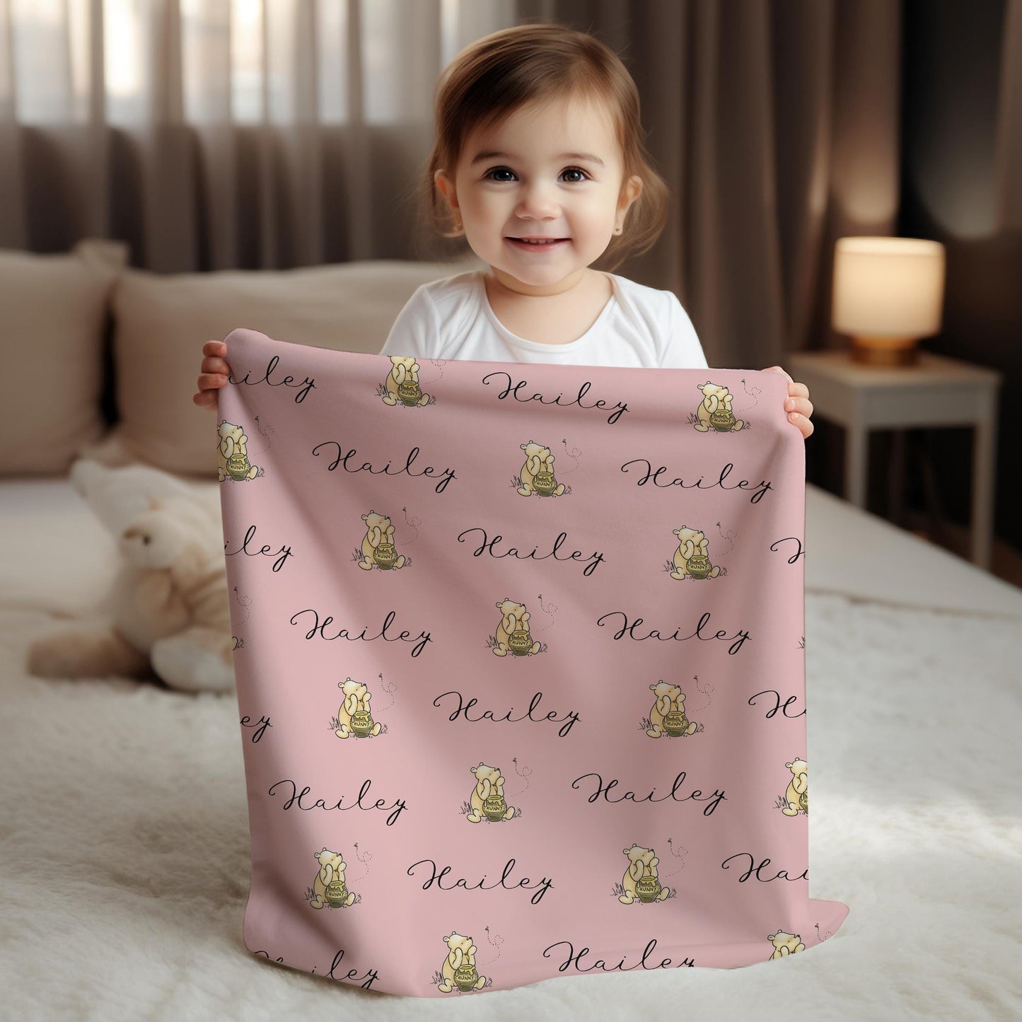 Custom Winnie the Pooh Fleece Blanket