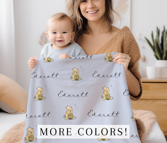 Custom Winnie the Pooh Fleece Blanket